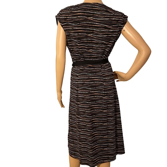 BCBGMAXAZRIA | BLACK & BROWN WRAP DRESS SZ S - Picture 2 of 15